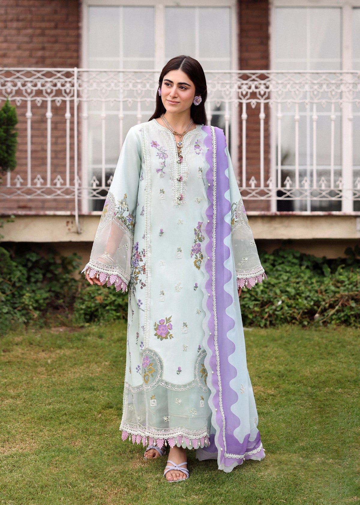 SARDINIA - EMBROIDERED - EID LAWN - MISTY MORNING '26